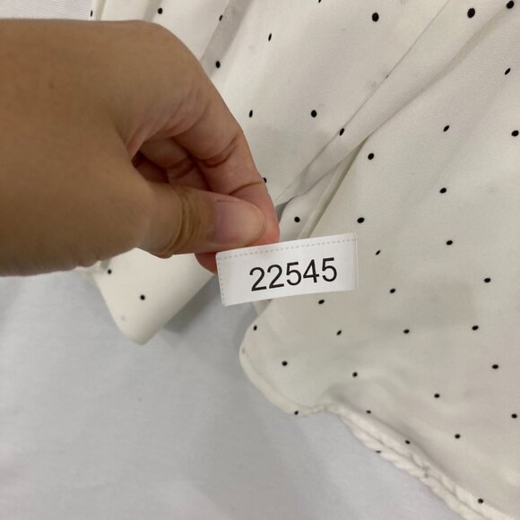 Elegant White Polka Dot Blouse - Picture 10 of 10